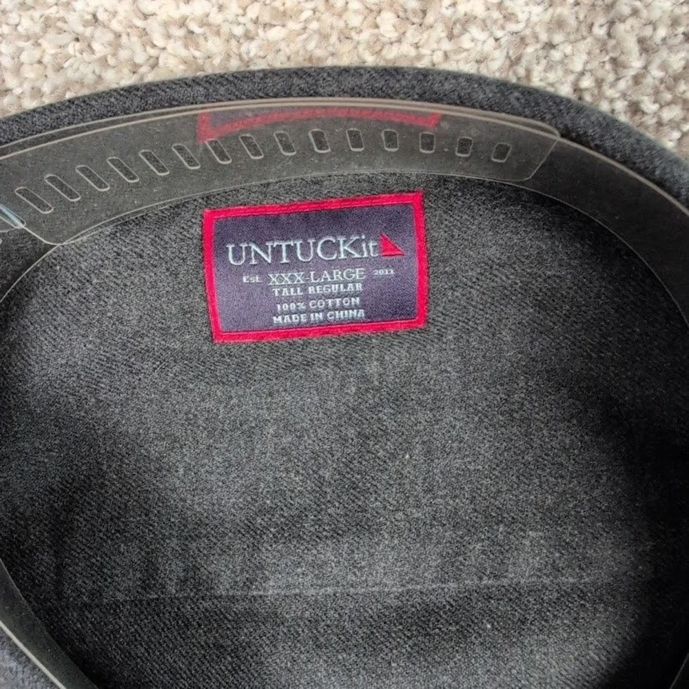 UNTUCKit Costanti XXX-Large Tall‎ Gray Regular Fit Long Sleeve Shirt NWT